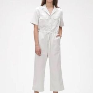 Gap press short sleeve white jumpsuit size 4 utility suit mechanical suit‎
